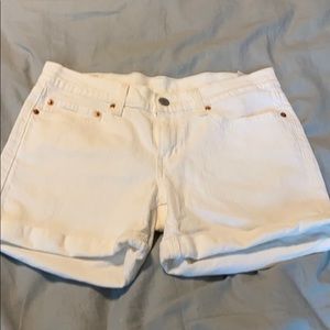 Levi’s white denim shorts